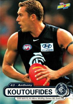 2001 ESP AFL Heroes #22 Anthony Koutoufides Front